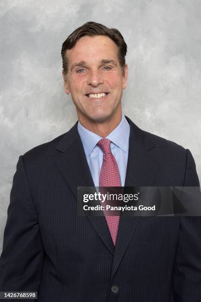 David Quinn of the San Jose Sharks poses for his headshot for the 2022-2023 season on September 21, 2022 at the TechCU Arena in San Jose, California.