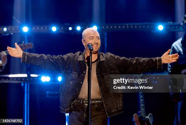 Sam Smith performs onstage during the 2022 iHeartRadio Music Festival at T-Mobile Arena on September 23, 2022 in Las Vegas, Nevada.