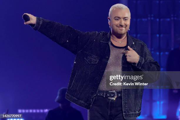 Sam Smith performs onstage during the 2022 iHeartRadio Music Festival at T-Mobile Arena on September 23, 2022 in Las Vegas, Nevada.