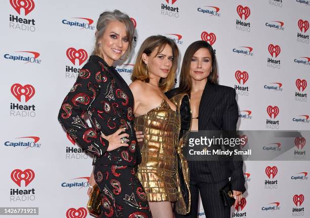Hilarie Burton, Bethany Joy Lenz, and Sophia Bush arrive at the 2022 iHeartRadio Music Festival at T-Mobile Arena on September 23, 2022 in Las Vegas,...