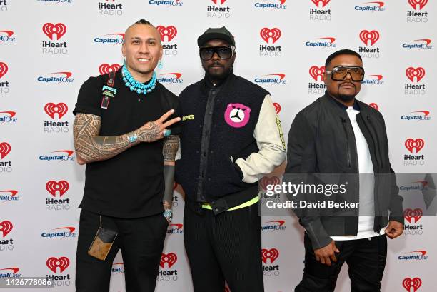 Taboo, Will.i.am, and apl.de.ap of Black Eyed Peas arrive at the 2022 iHeartRadio Music Festival at T-Mobile Arena on September 23, 2022 in Las...