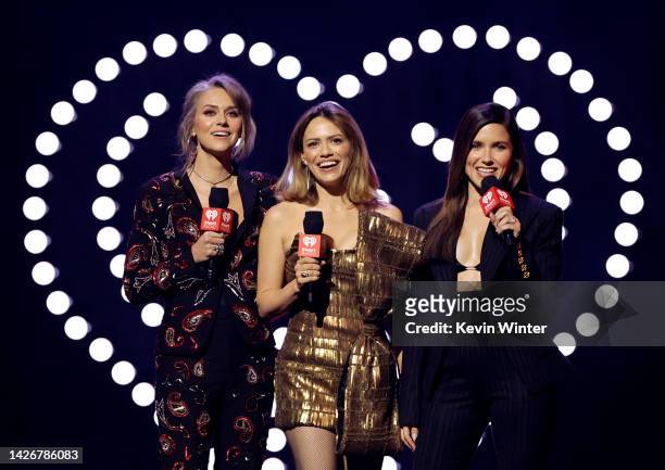 Hilarie Burton, Bethany Joy Lenz and Sophia Bush speak onstage during the 2022 iHeartRadio Music Festival at T-Mobile Arena on September 23, 2022 in...