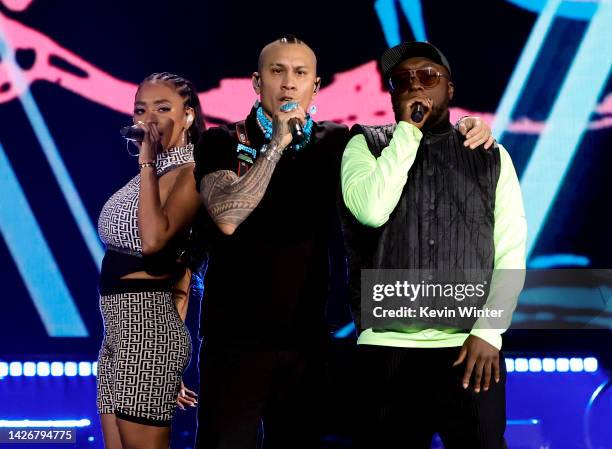 Rey Soul, Taboo, and Will.i.am of Black Eyed Peas perform onstage during the 2022 iHeartRadio Music Festival at T-Mobile Arena on September 23, 2022...