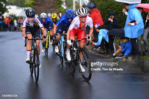 Liane Lippert of Germany and Katarzyna Niewiadoma of Poland competing in the breakaway during the 95th UCI Road World Championships 2022 - Women...