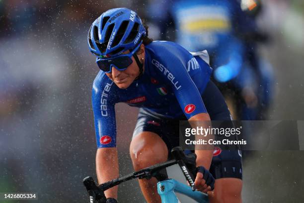 Elisa Longo Borghini of Italy competing in the breakaway during the 95th UCI Road World Championships 2022 - Women Elite Road Race a 164,3km one day...