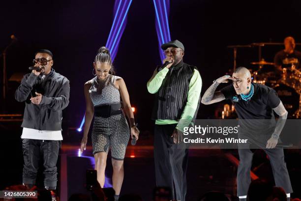 Rey Soul, will.i.am, and Taboo of Black Eyed Peas perform onstage during the 2022 iHeartRadio Music Festival at T-Mobile Arena on September 23, 2022...