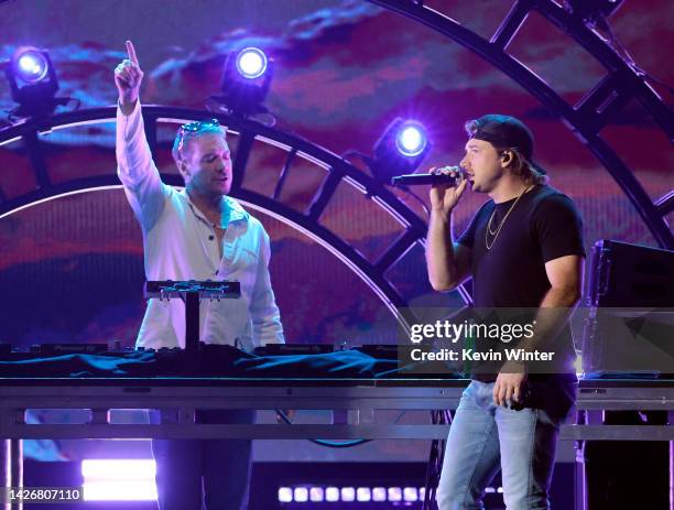 Diplo and Morgan Wallen perform onstage during the 2022 iHeartRadio Music Festival at T-Mobile Arena on September 23, 2022 in Las Vegas, Nevada.