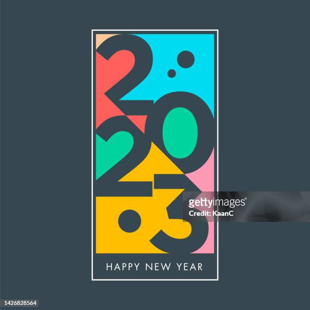 stockillustraties, clipart, cartoons en iconen met 2023. happy new year. abstract numbers vector illustration. holiday design for greeting card, invitation, calendar, etc. vector stock illustration - new year's day