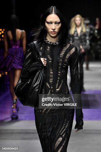 Sora Choi walks the runway during the Versace Ready to Wear