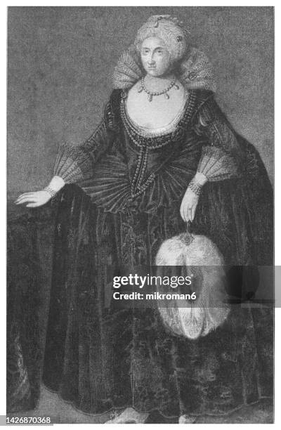 portrait of queen anne of england, scotland and ireland - anna stockfoto's en -beelden