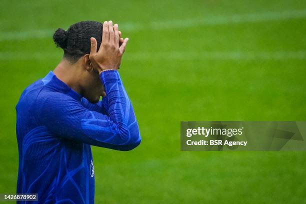 Virgil van Dijk of the Netherlands during a Training Session of the Netherlands Mens Football Team at the KNVB Campus on September 24, 2022 in Zeist,...