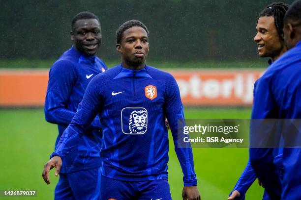 Tyrell Malacia of the Netherlands during a Training Session of the Netherlands Mens Football Team at the KNVB Campus on September 24, 2022 in Zeist,...