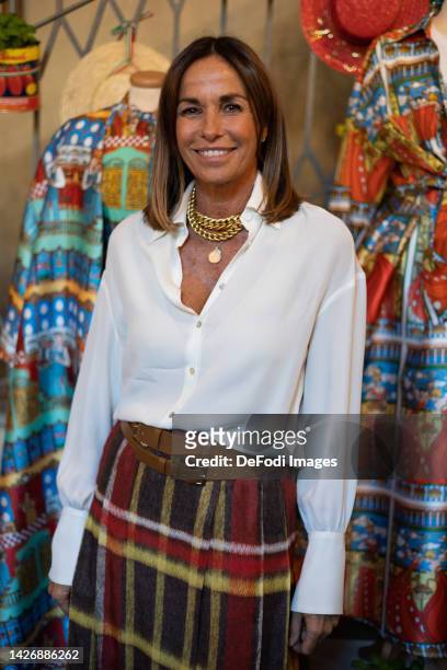 Cristina Parodi attends the Alessandro Enriquez Presentation during the Milan Fashion Week Womenswear Spring/Summer 2023 on September 22, 2022 in...