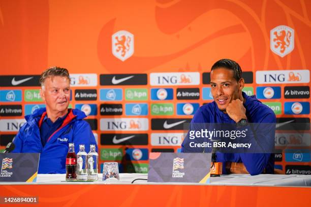 Virgil van Dijk of the Netherlands during a Press Conference of the Netherlands Mens Football Team at the KNVB Campus on September 24, 2022 in Zeist,...