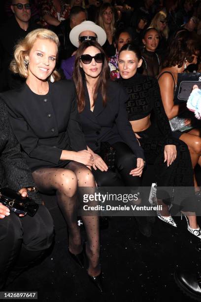 Eva Herzigova, Monica Bellucci and Bianca Balti are seen on the front row of the Dolce & Gabbana Fashion Show during the Milan Fashion Week...