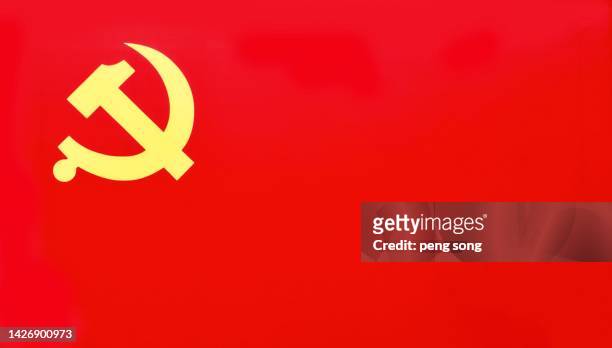 flag of the communist party of china - communist party stock pictures, royalty-free photos & images