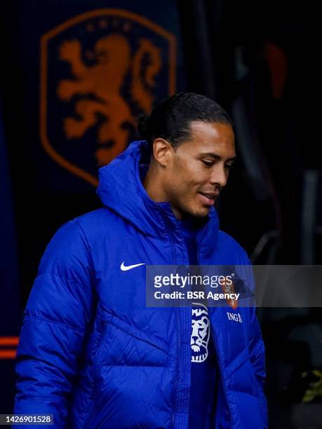 Virgil van Dijk of the Netherlands during a Training Session of the Netherlands Mens Football Team at the KNVB Campus on September 24, 2022 in Zeist,...