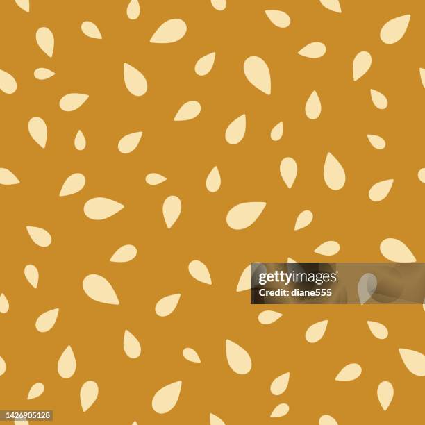 pumpkin seeds seamless pattern - scatter stock illustrations