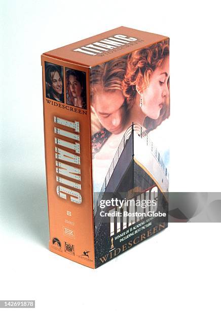 Director James Cameron's epic 1997 film, "Titanic," on VHS, photographed in The Boston Globe's studio on Sept. 2, 1998.