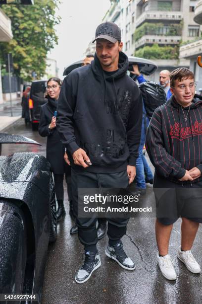 Zlatan Ibrahimovic is seen during Milan Fashion Week Womenswear Spring/Summer 2023 on September 24, 2022 in Milan, Italy.