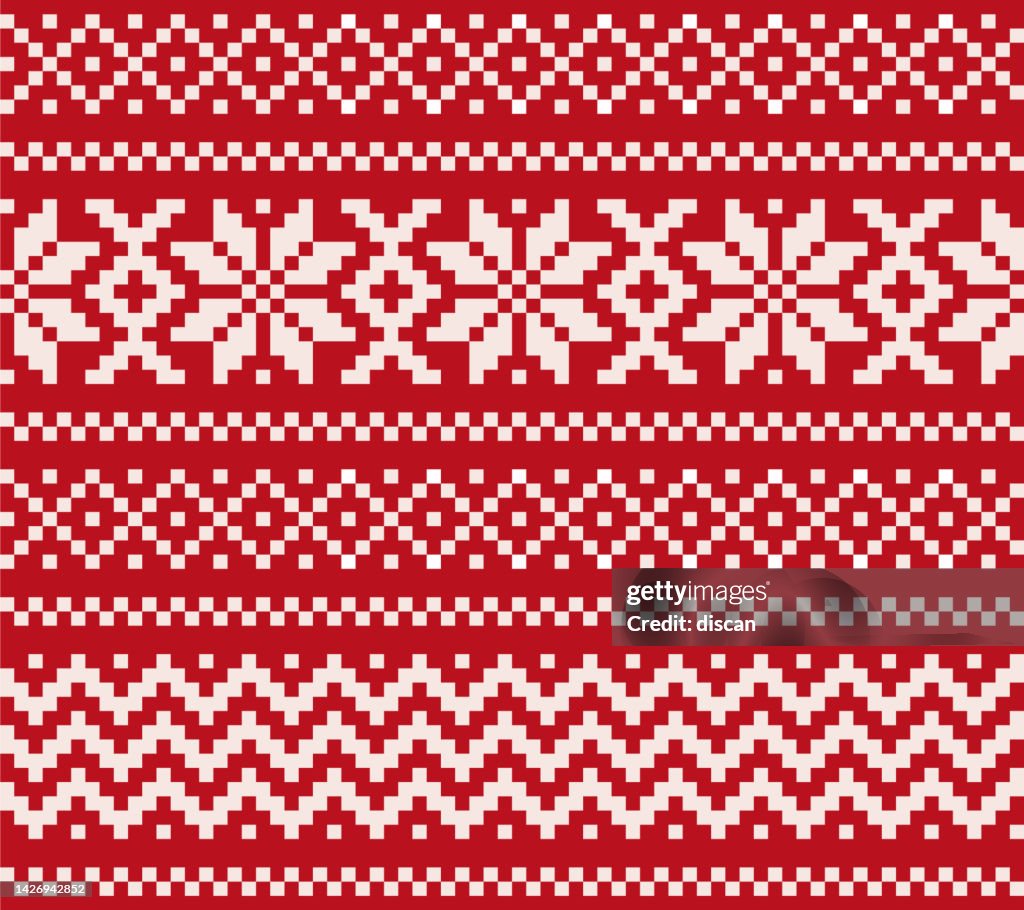 冬のニットウールセーターパターンと雪片とテキストの場所。