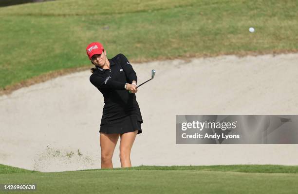 Gabby Lopez of Mexico hits her second shot on the 7th hole during the second round of the Walmart NW Arkansas Championship Presented by P&G at...