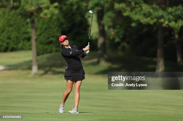 Gabby Lopez of Mexico hits her third shot on the 7th hole during the second round of the Walmart NW Arkansas Championship Presented by P&G at...