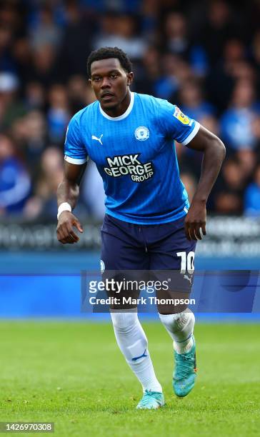 Ephron Mason-Clark of Peterborough United in action during the Sky Bet League One match between Peterborough United and Port Vale at London Road...