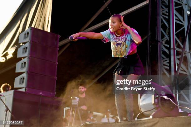 Willow performs onstage during the Daytime Stage at the 2022 iHeartRadio Music Festival held at AREA15 on September 24, 2022 in Las Vegas, Nevada.