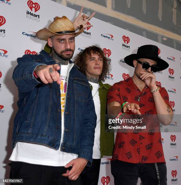 Trevor Dahl, Matthew Russell of Cheat Codes arrive at the 2022 iHeartRadio Music Festival at T-Mobile Arena on September 24, 2022 in Las Vegas,...
