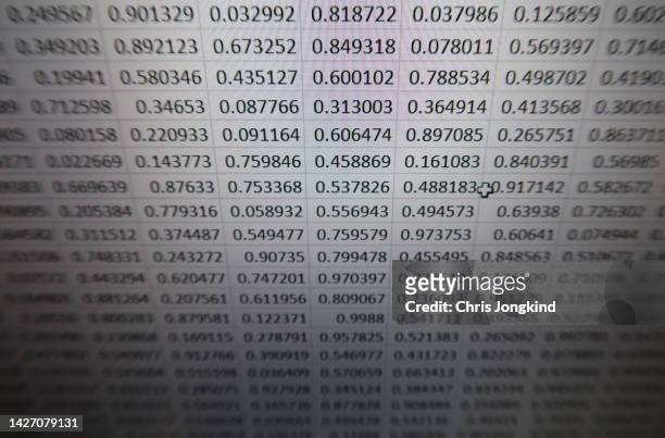 spreadsheet of random numbers - bilan photos et images de collection