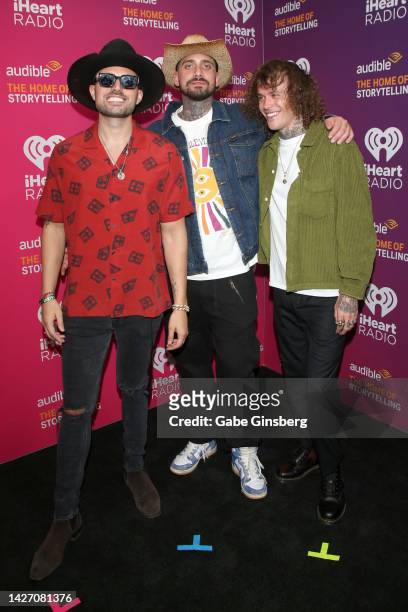 Matthew Russell, KEVI, and Trevor Dahl of Cheat Codes attend the 2022 iHeartRadio Music Festival at T-Mobile Arena on September 24, 2022 in Las...