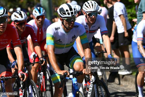 Michael Matthews of Australia competes during the 95th UCI Road World Championships 2022, Men Elite Road Race a 266,9km race from Helensburgh to...