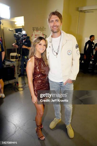 Maren Morris and Ryan Hurd attend the 2022 iHeartRadio Music Festival at T-Mobile Arena on September 24, 2022 in Las Vegas, Nevada.