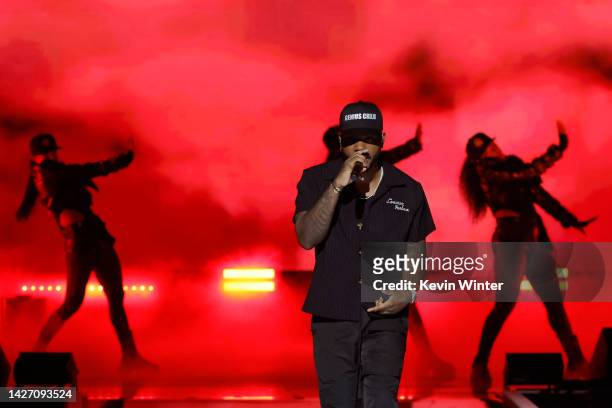 Bryson Tiller performs onstage during the 2022 iHeartRadio Music Festival at T-Mobile Arena on September 24, 2022 in Las Vegas, Nevada.