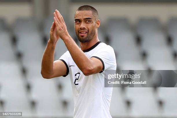 Winston Reid of New Zealand is subbed off in his final match for New Zealand during the International friendly match between the New Zealand All...