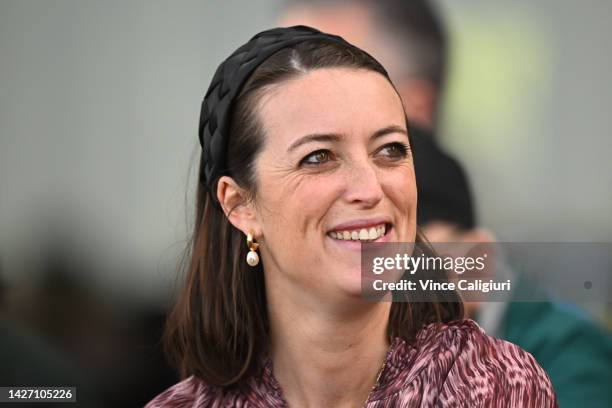 Trainer Annabel Neasham is seen after Regal Lion won Race 5, the Tobin Brothers Celebrating Lives, during Melbourne Racing at Sandown Hillside on...