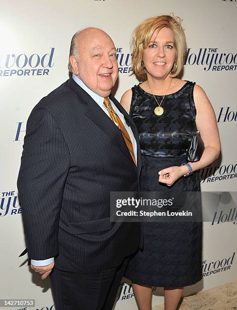 Roger Ailes, President of Fox News Channel and Elizabeth Tilson Ailes attend the Hollywood Reporter celebration of "The 35 Most Powerful People in...