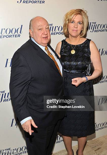 Roger Ailes, President of Fox News Channel and Elizabeth Tilson Ailes attend the Hollywood Reporter celebration of "The 35 Most Powerful People in...