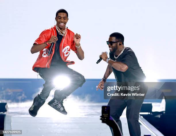 King Combs and Sean “Diddy" Combs perform onstage during the 2022 iHeartRadio Music Festival at T-Mobile Arena on September 24, 2022 in Las Vegas,...