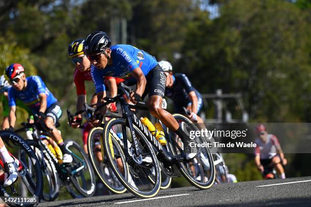 Nairo Quintana of Colombia competes during the 95th UCI Road World Championships 2022, Men Elite Road Race a 266,9km race from Helensburgh to...
