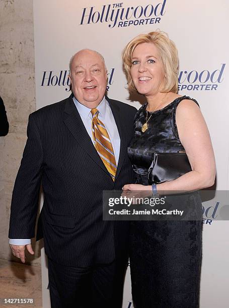Roger Ailes, President of Fox News Channel and Elizabeth Tilson Ailes attend the Hollywood Reporter celebrates "The 35 Most Powerful People in Media"...