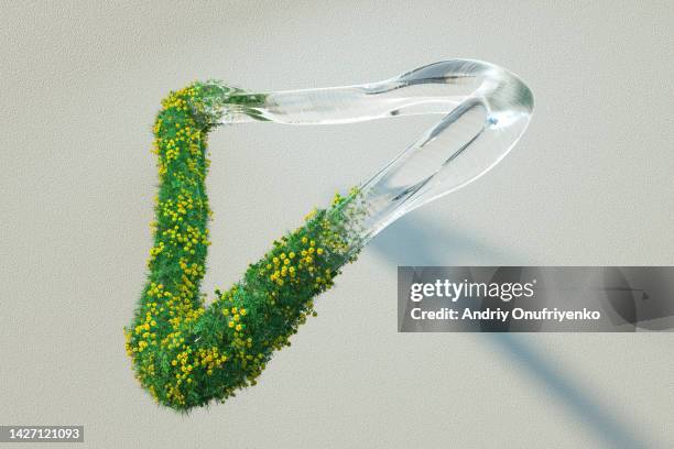 green organic triangular shape. - struttura cellulare foto e immagini stock