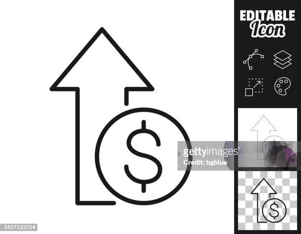 stockillustraties, clipart, cartoons en iconen met dollar increase. icon for design. easily editable - welvaart