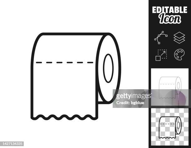 ilustrações de stock, clip art, desenhos animados e ícones de toilet paper roll. icon for design. easily editable - cilindro