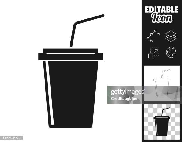 cup with straw. icon for design. easily editable - smoothie sparse stock illustrations