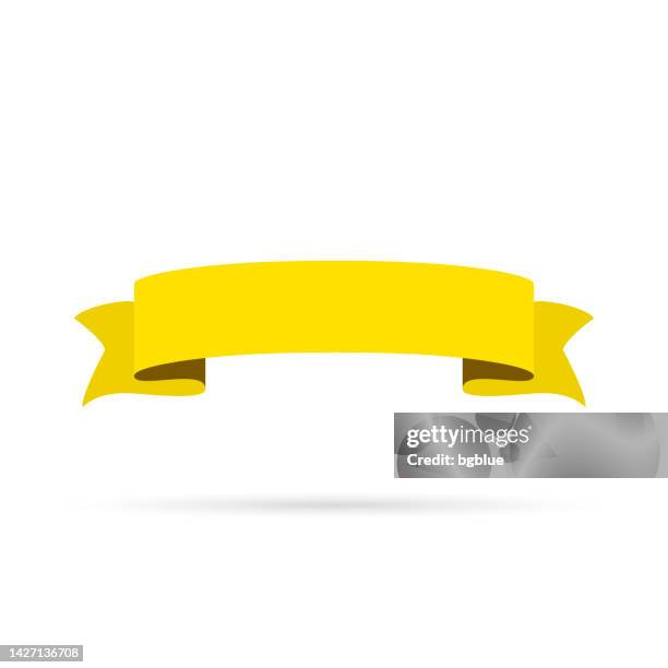 Yellow Ribbon Isolated On White Background Design Element High-Res ...