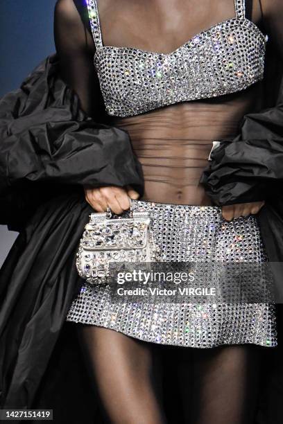 Model walks the runway during the Dolce & Gabbana Ready to Wear Spring/Summer 2023 fashion show as part of the Milan Fashion Week on September 24,...