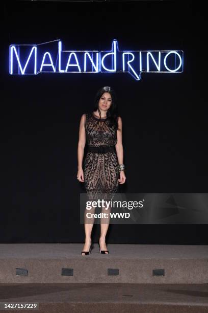 Fashion designer Catherine Malandrino on the runway after her Malandrino fall 2009 show at the Rainbow Room.