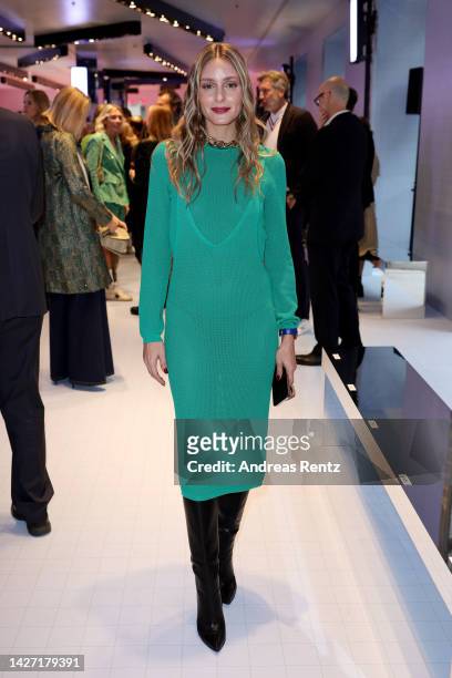 Olivia Palermo is seen on the front row of the Benetton Fashion Show during the Milan Fashion Week Womenswear Spring/Summer 2023 on September 25,...
